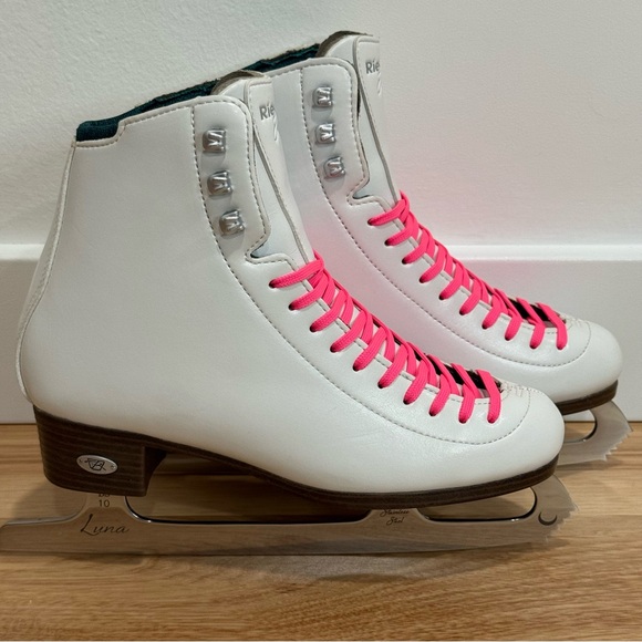 Riedell Emerald Model 119W Ladies Womens White Figure Ice Skates Size 7.5 - Picture 5 of 12